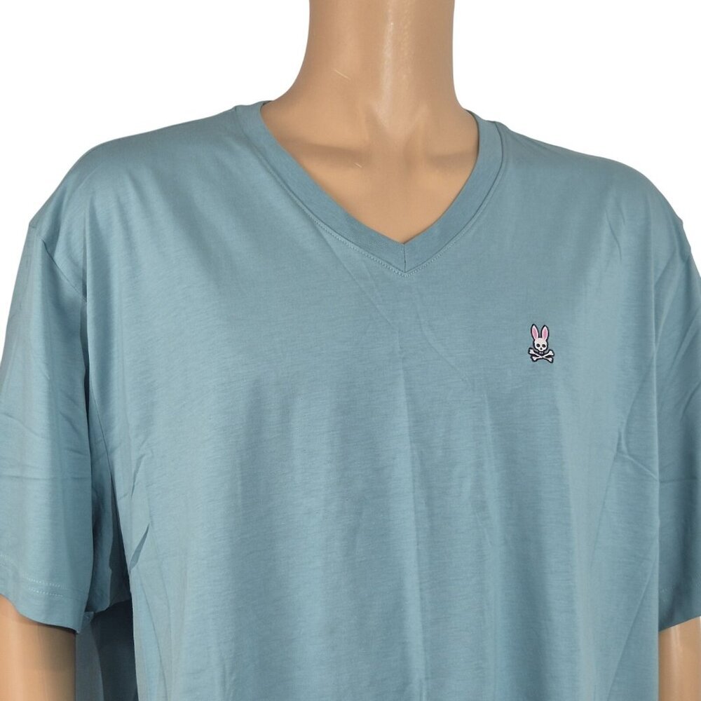 Psycho Bunny Short Sleeve T-Shirt V Neck Men's 4XL Green Casual Pima Cotton (60)